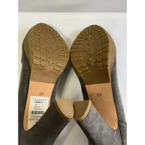 Talbots Corrine Women’s Suede Loafer Pumps Block Heel Size 8M Gray - Picture 9 of 16